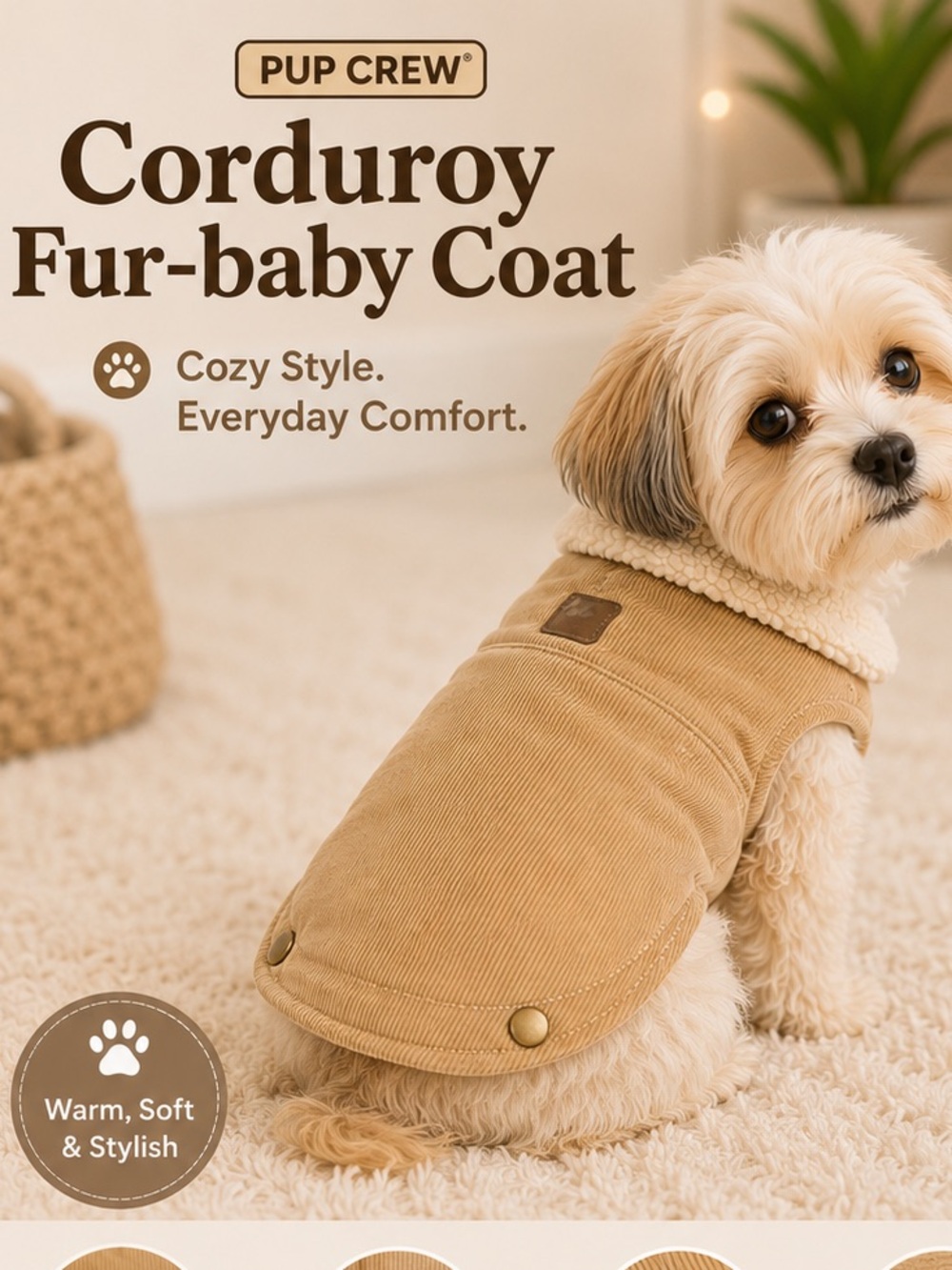 Corduroy Fur-baby Coat